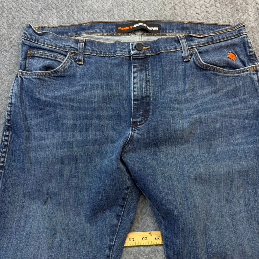 Wrangler FR Jeans Mens 40x29 Blue Straight Leg Advanced Comfort Flame Resistant